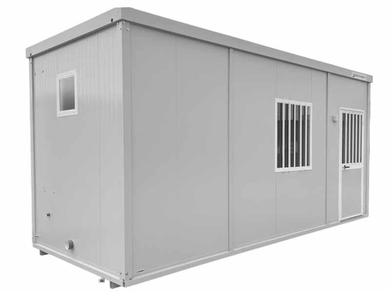 Box prefabbricati con bagno wc, lavabo e doccia 6 metri H 270