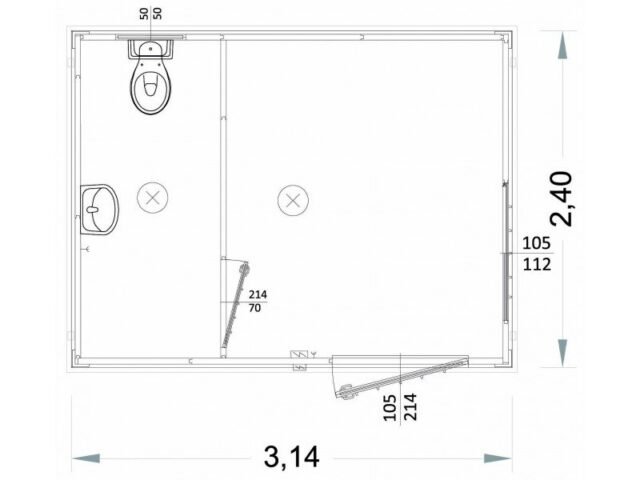 Box prefabbricati 3 metri Con Bagno Usato