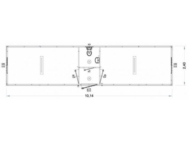 Box prefabbricati con wc e lavabo, servizio centrale 10 metri K1 H270