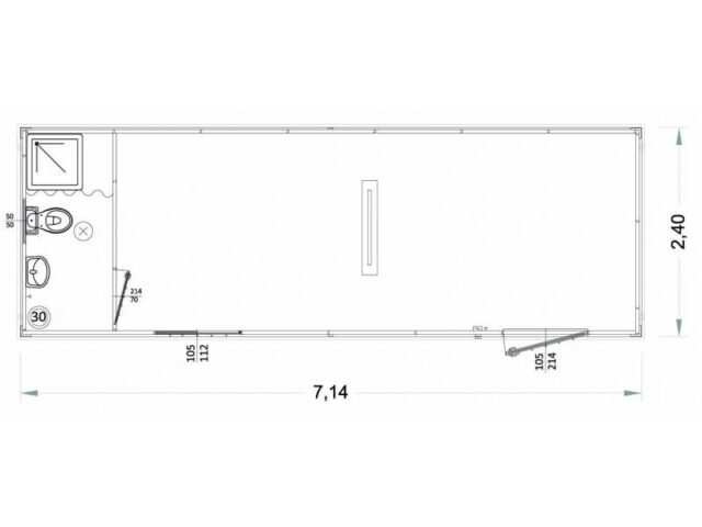Box prefabbricati con wc, lavabo e doccia – 7 metri