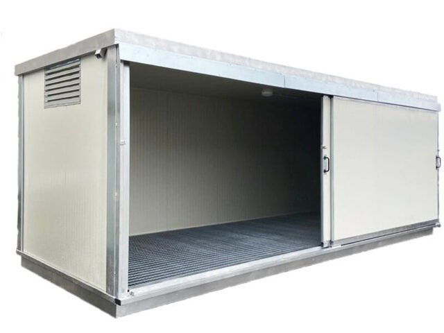 Box prefabbricato con vasca di raccolta – coibentato – 400 x 230 – h 240