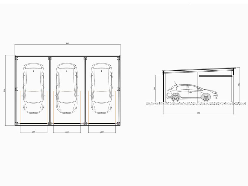 Garage Prefabbricato Triplo 6 x 9 metri - Image 3